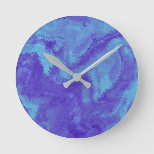 Abstract Purple Blue Diffusion Round Clock