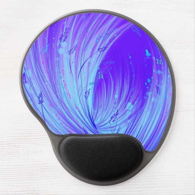 Abstract Purple Blue Enchanted Garden  Gel Mouse Pad (Front)