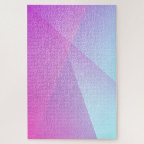 Abstract Purple Blue Geometric Ombre Gradient Jigsaw Puzzle