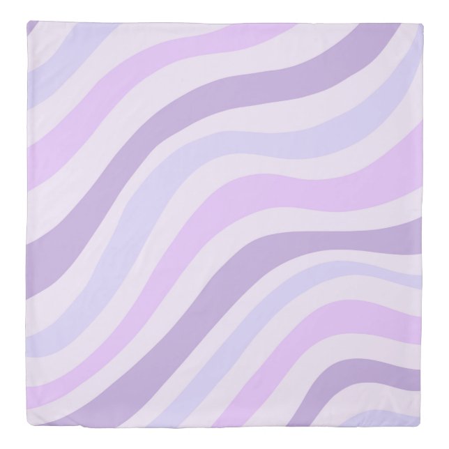 Abstract Purple Blue Groovy Stripe Liquid Pattern Duvet Cover (Front)