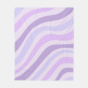 Abstract Purple Blue Groovy Stripe Liquid Pattern Fleece Blanket