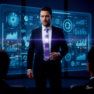 Abstract Purple Blue Light Visualizer Pattern Neck Tie