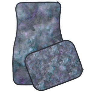 Abstract purple blue teal quartz marble granite car floor mat