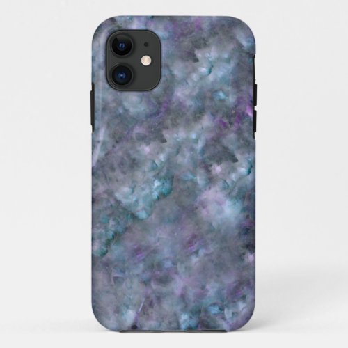 Abstract purple blue teal quartz marble granite   iPhone 11 case