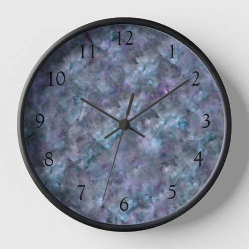 Abstract purple blue teal quartz marble granite   clock