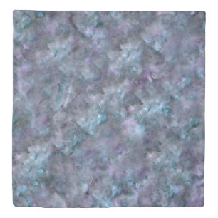 Abstract purple blue teal quartz marble granite duvet cover