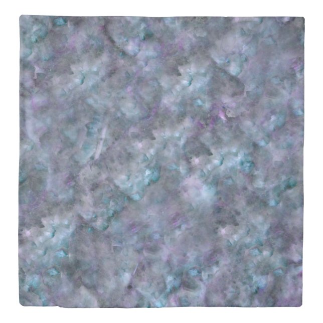 Abstract purple blue teal quartz marble granite   duvet cover (Front)
