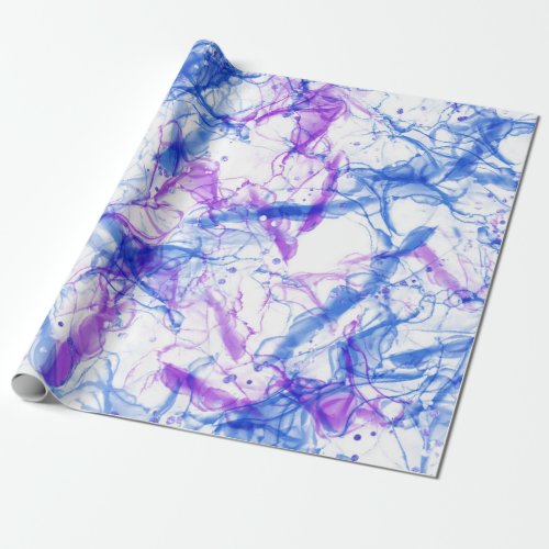 Abstract Purple Blue White Alcohol Ink art Wrapping Paper