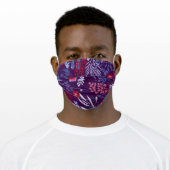 Abstract Purple Botanical Floral Wildflowers Adult Cloth Face Mask (Worn)