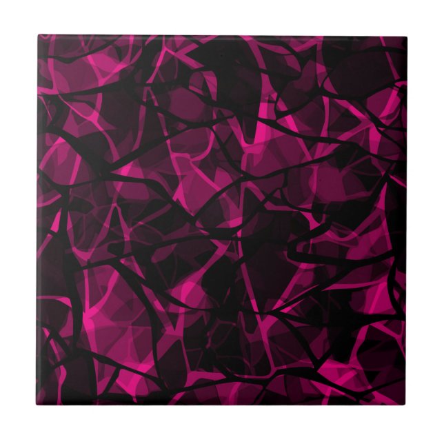Abstract purple ceramic tile (Front)