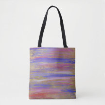 Abstract Purple, Coral and Gold Painted Strokes