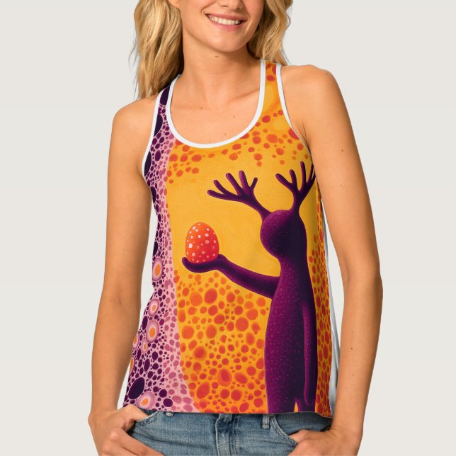 Abstract Purple Creature Easter Egg Tank Top (Front)