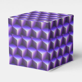 Abstract Purple Cube Block Pattern Favor Boxes