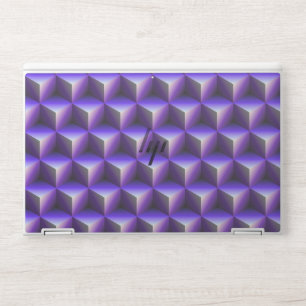Abstract Purple Cube Block Pattern HP Laptop Skin