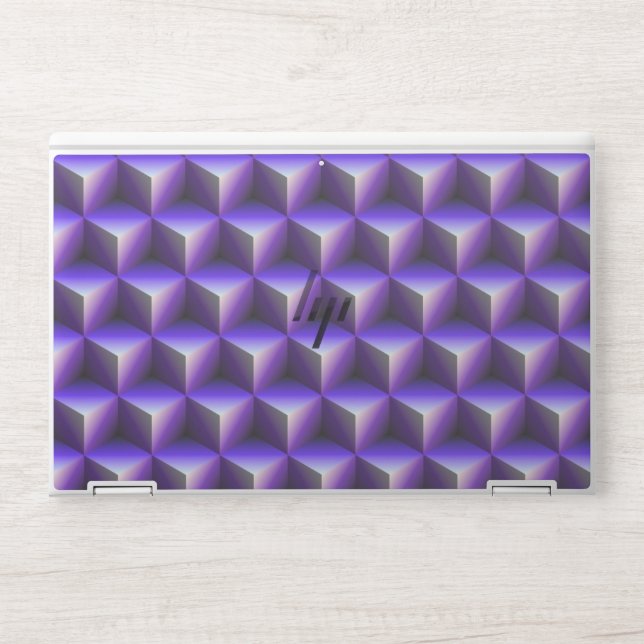 Abstract Purple Cube Block Pattern HP Laptop Skin (Front)