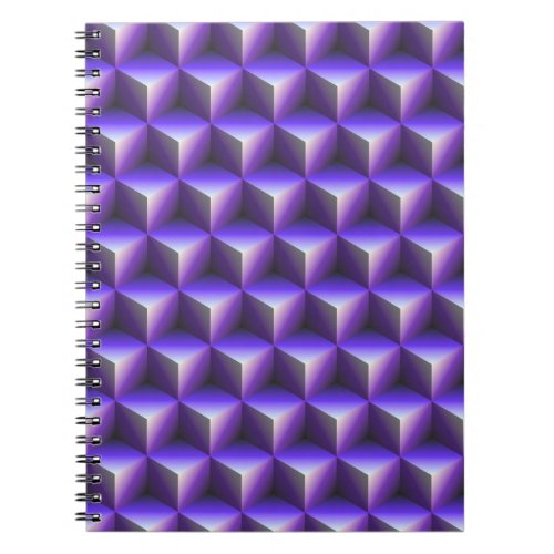 Abstract Purple Cube Block Pattern Notebook