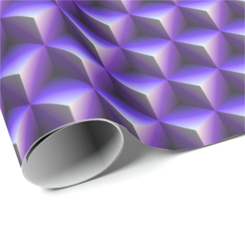 Abstract Purple Cube Block Pattern Wrapping Paper