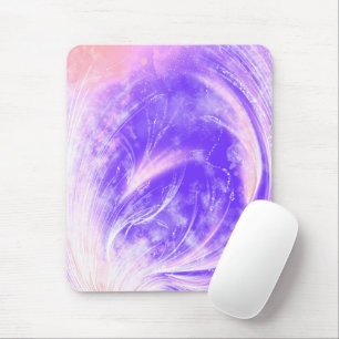 Abstract Purple Dandelions and fireflies Mouse Pad