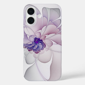 Abstract Purple Floral iPhone 16 Case