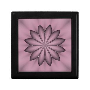 Abstract Purple Flower Jewelry Box