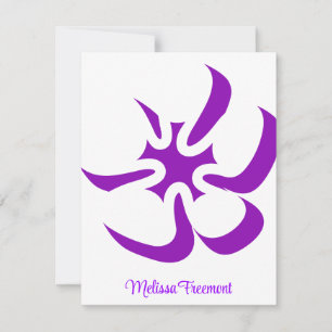 Abstract Purple Flower Note Card