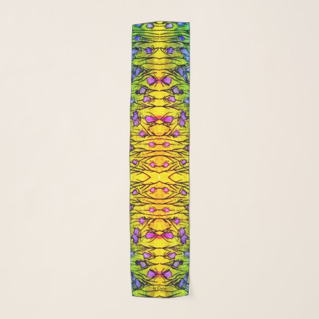 Abstract purple flowers scarf (Front)