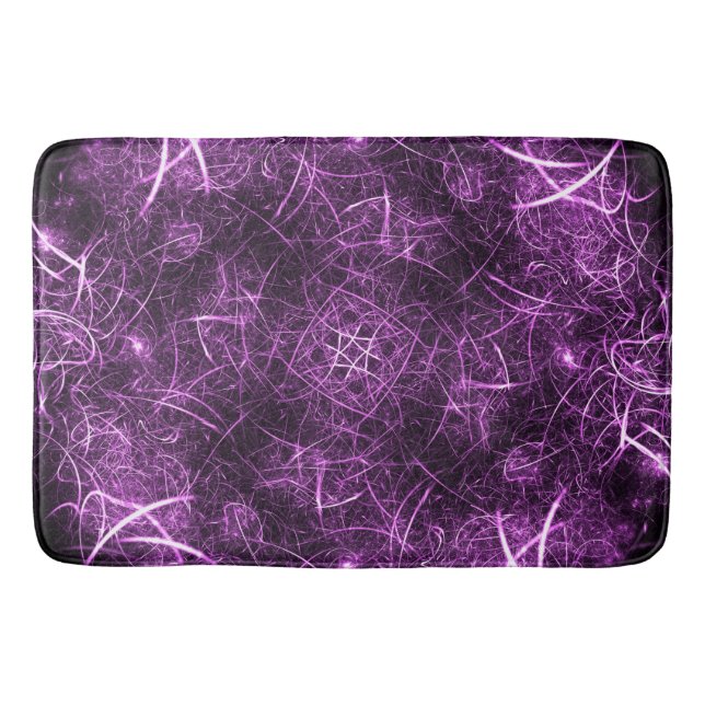 Abstract Purple Fractal_Bath Mat_Bathroom Decor Bath Mat (Front)