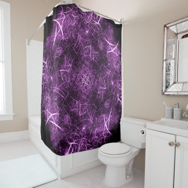 Abstract Purple Fractal_Shower Curtain (In Situ)