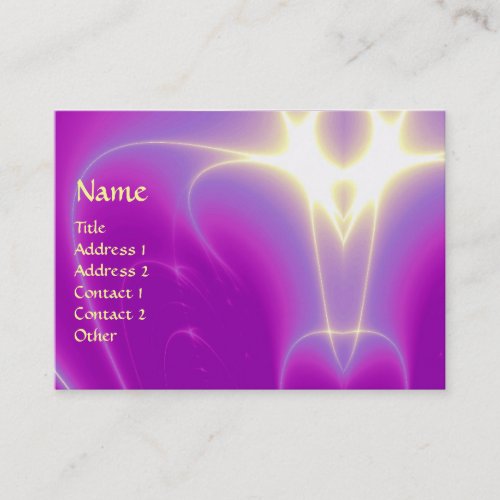 ABSTRACT PURPLE FUCHSIA WHITE LIGHT WAVES BUSINESS CARD