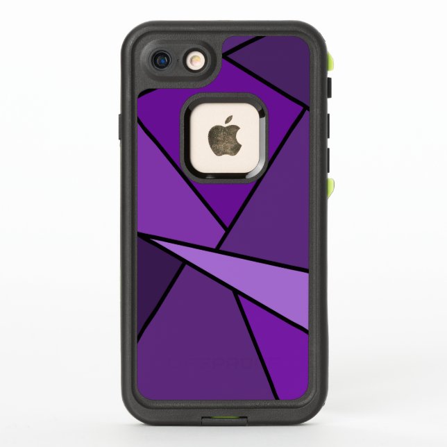 Abstract Purple Geometric Shapes LifeProof iPhone Case (Back)