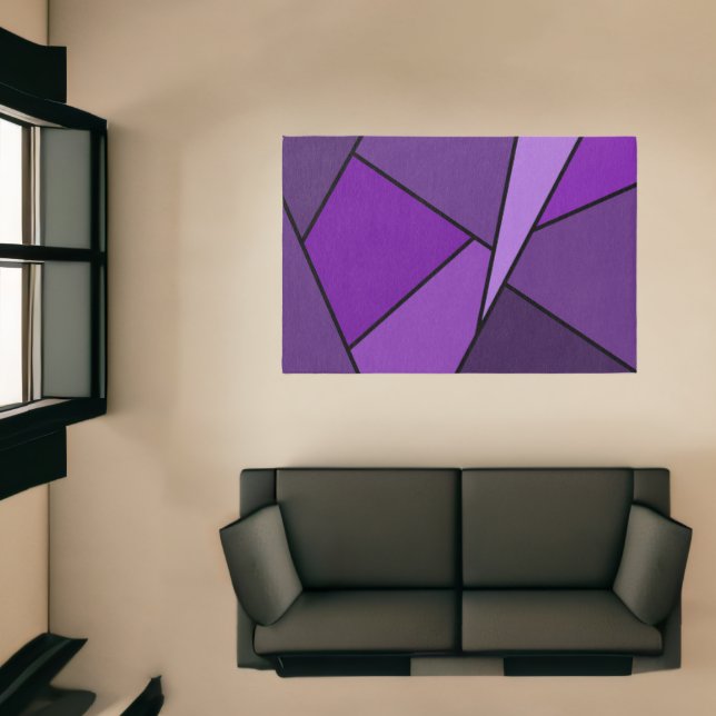 Abstract Purple Geometric Shapes Rug (Insitu (Indoor 1))