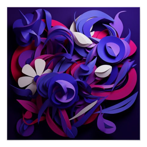 Abstract Purple Glossy Poster 