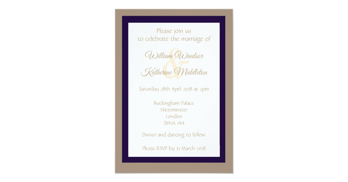 Abstract Purple Gold Double Sided Wedding Invite Zazzle Com