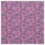 Abstract Purple Gold Mermaid Scale Pattern Fabric