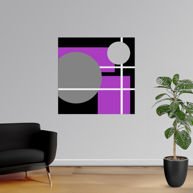 Abstract Purple Gray Black White Poster (Abstract Purple Gray Black White Poster from Abstract Poster Prints on Zazzle. Choose your size. )