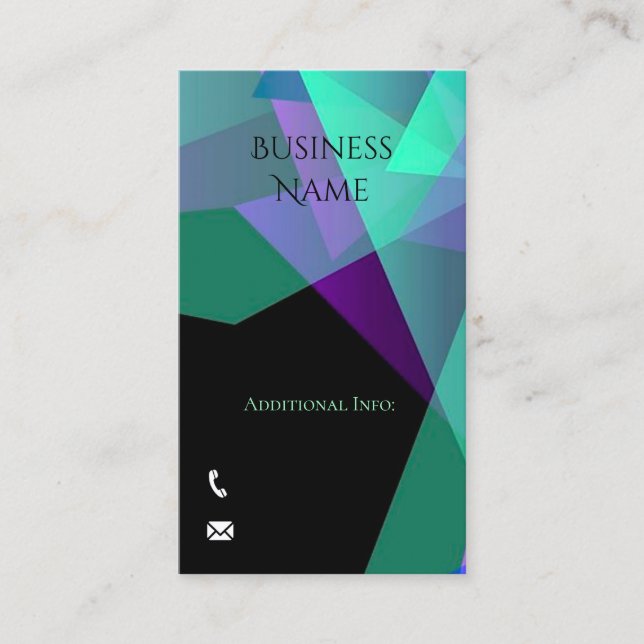Abstract Purple & Green Business Card 4 (Front)