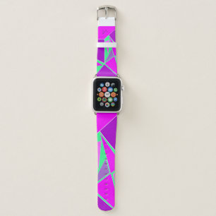 Abstract Purple Green Digital Art Pattern Cool Apple Watch Band