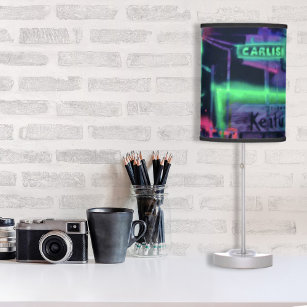 Abstract Purple Green Red Neon Lights Medley Table Lamp