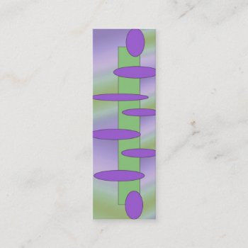 Abstract Purple Green Skinny Business Card by dbvisualarts at Zazzle