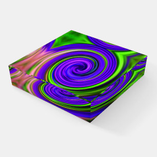 Abstract Purple Green Swirls Colors Paperweight
