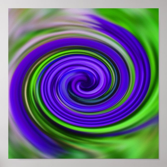Abstract Purple Green Swirls Colors  Poster (Front)