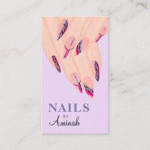 Abstract Purple Hands Nail Artist