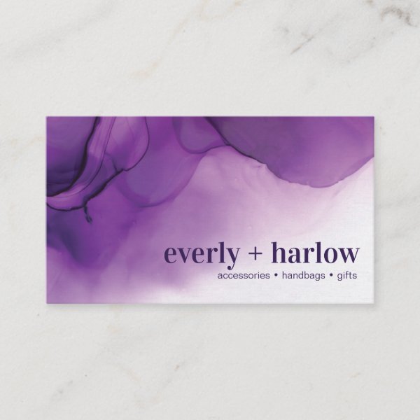 Abstract Purple Inkwell Business Card