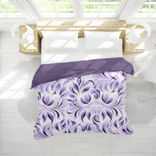 Abstract Purple Lavender Lilac Swirls Pattern Duvet Cover