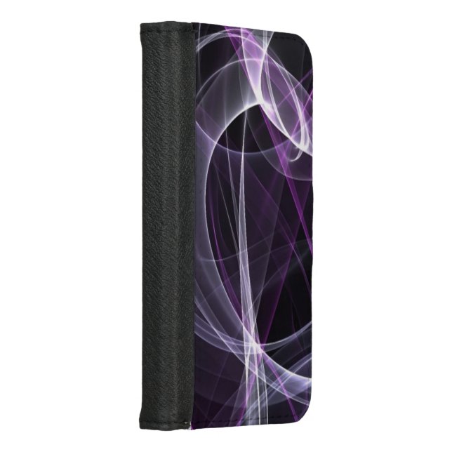 Abstract Purple Lights iPhone Wallet Case (Right)