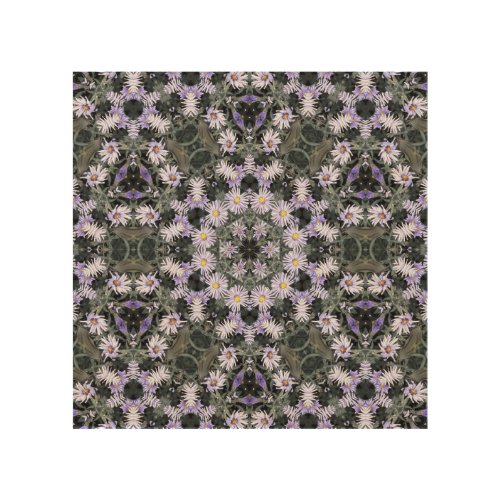 Abstract purple lilac flower Kaleidoscope mandala Wood Wall Art