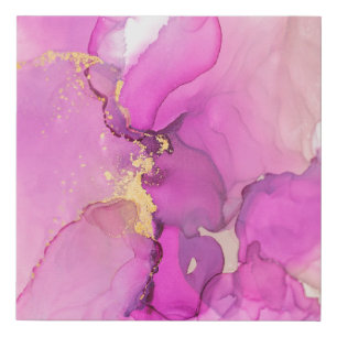 Abstract purple,  lilac,  pink,  gold background,  faux canvas print