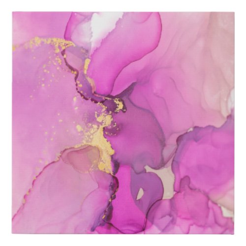 Abstract purple  lilac  pink  gold background  faux canvas print
