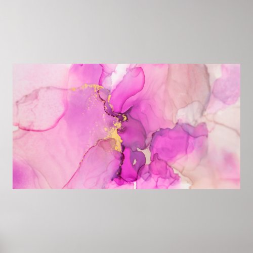 Abstract purple lilac pink gold background wal poster