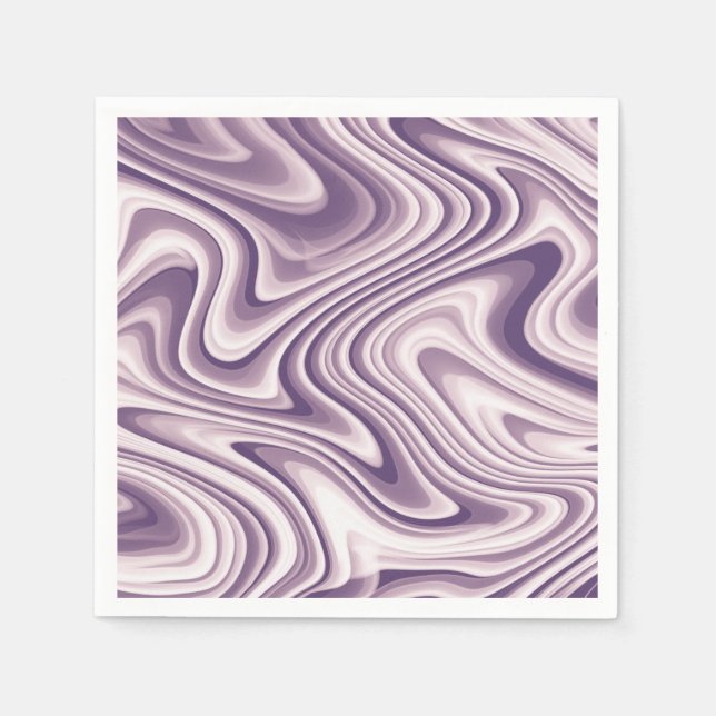 Abstract Purple Liquid Marble Napkins (Front)